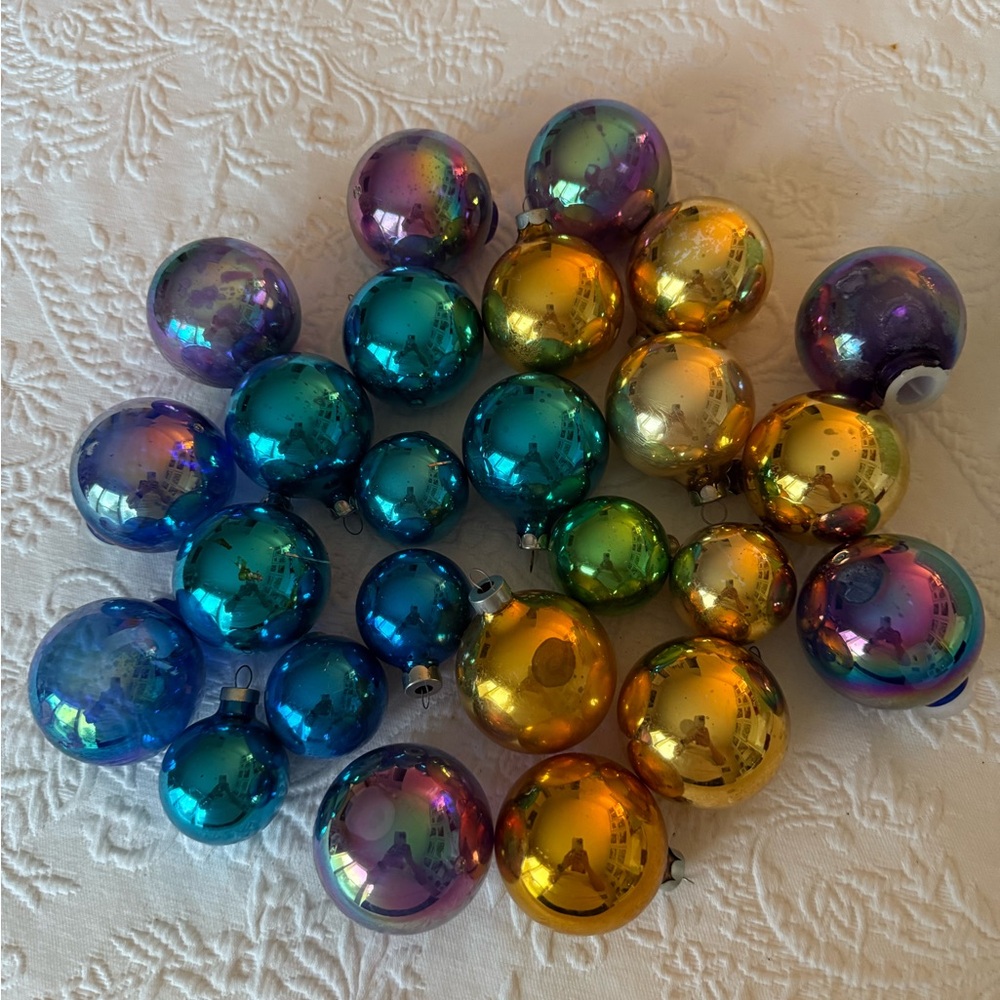 Vintage 24 Colorful Christmas Ornaments